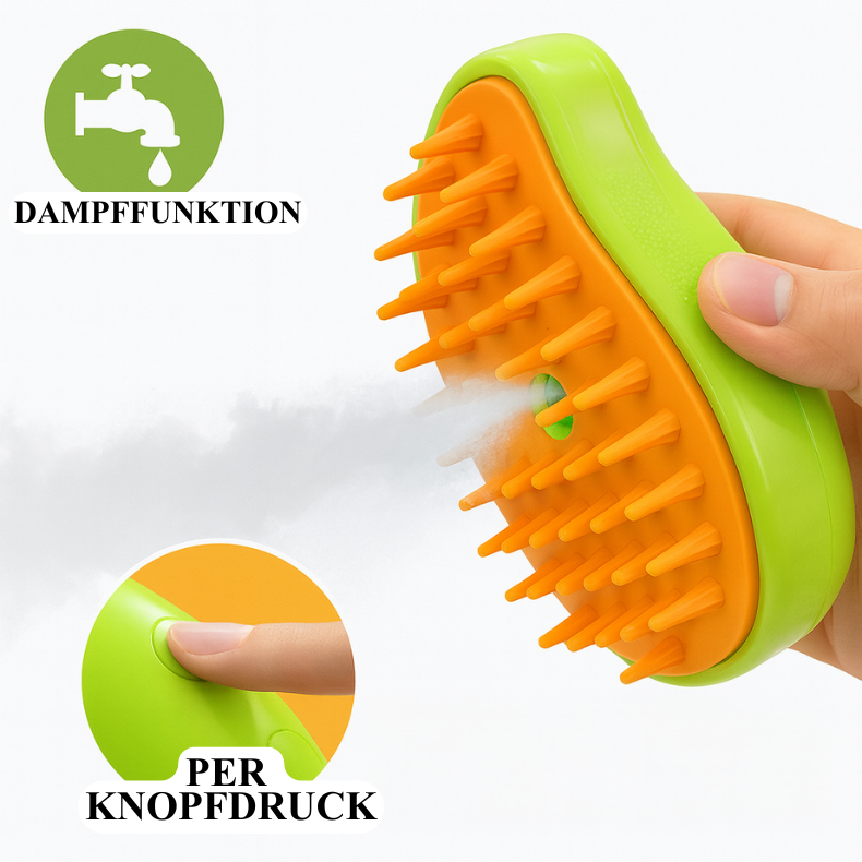 SteamyPfote - Dampfbürste für gesundes, glänzendes Fell